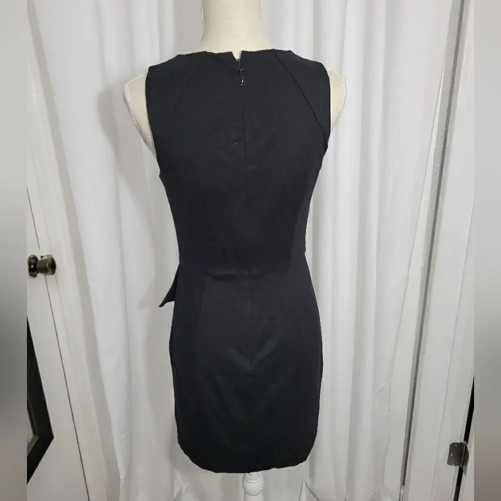Bebe black mini dress with side ruffle detail
